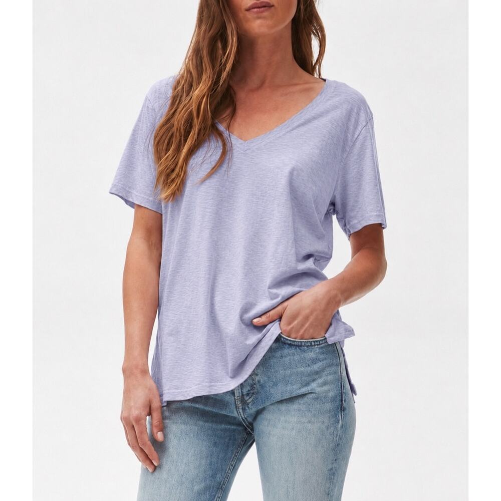 Michael Stars Levi V Neck Tee Periwinkle OS NWT Supima Cotton